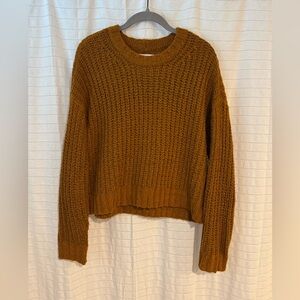 American Eagle Outfitters Soft Brown/Rust Knit Crew Neck Sweater Size Small